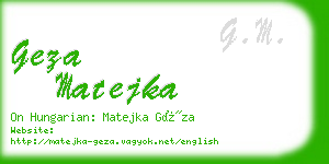 geza matejka business card